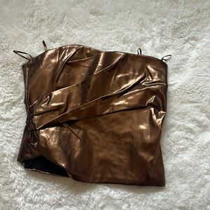 ZARA bronze metallic crop